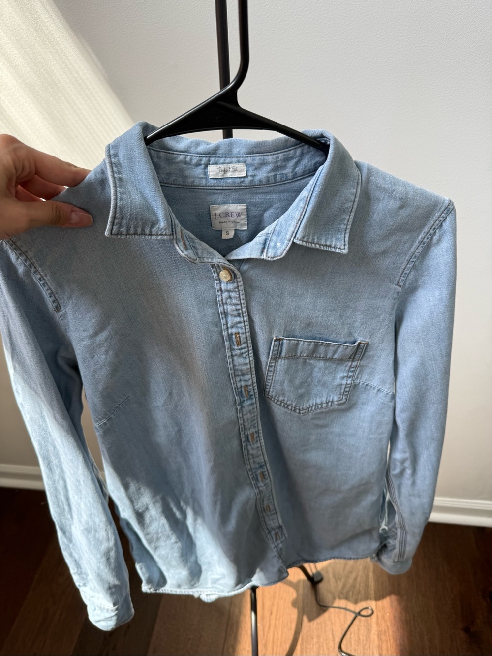 J. Crew Light Blue Denim Button-Up Shirt